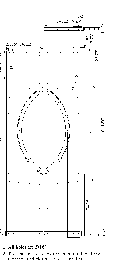 Vertical side board dimensions