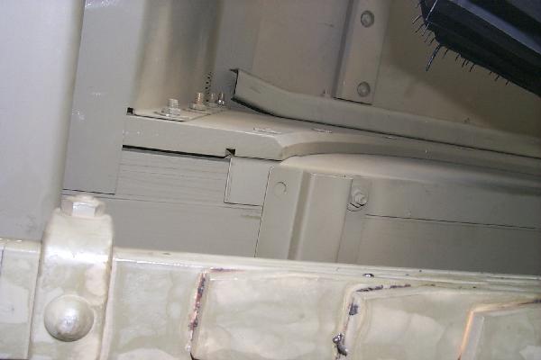 Direct up view of right side wheel well